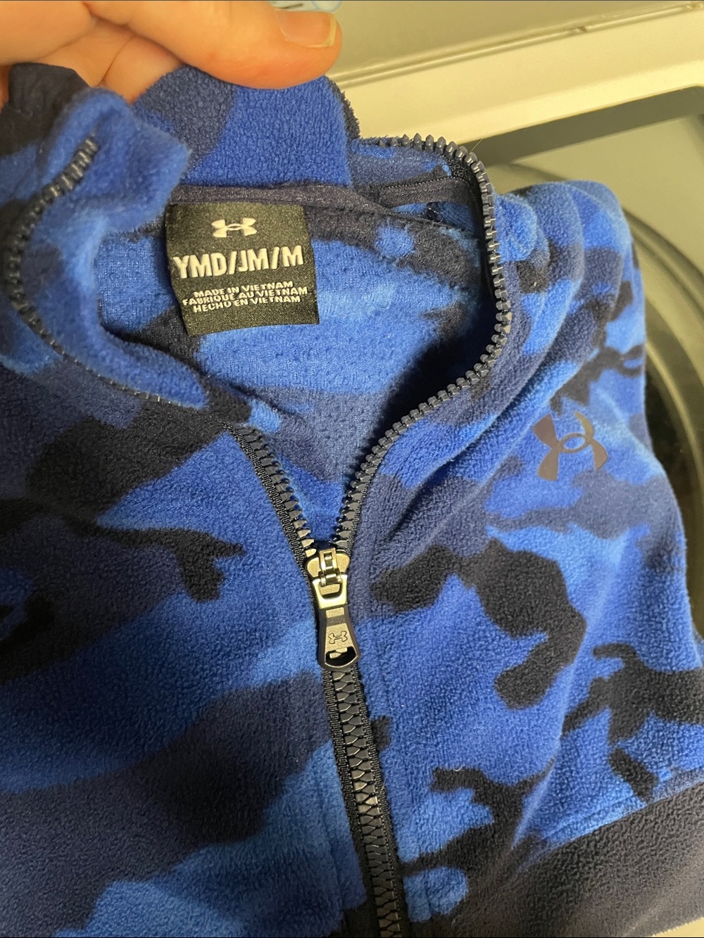 Under Armour Blue & Black Camo Fleece Zip Jacket - Youth